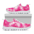 Pink Shibori Tie Dye Print White Running Shoes