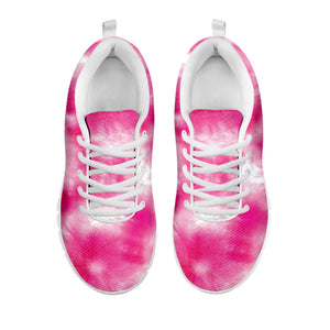 Pink Shibori Tie Dye Print White Sneakers