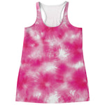 Pink Shibori Tie Dye Print Women's Racerback Tank Top
