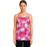 Pink Shibori Tie Dye Print Women's Racerback Tank Top