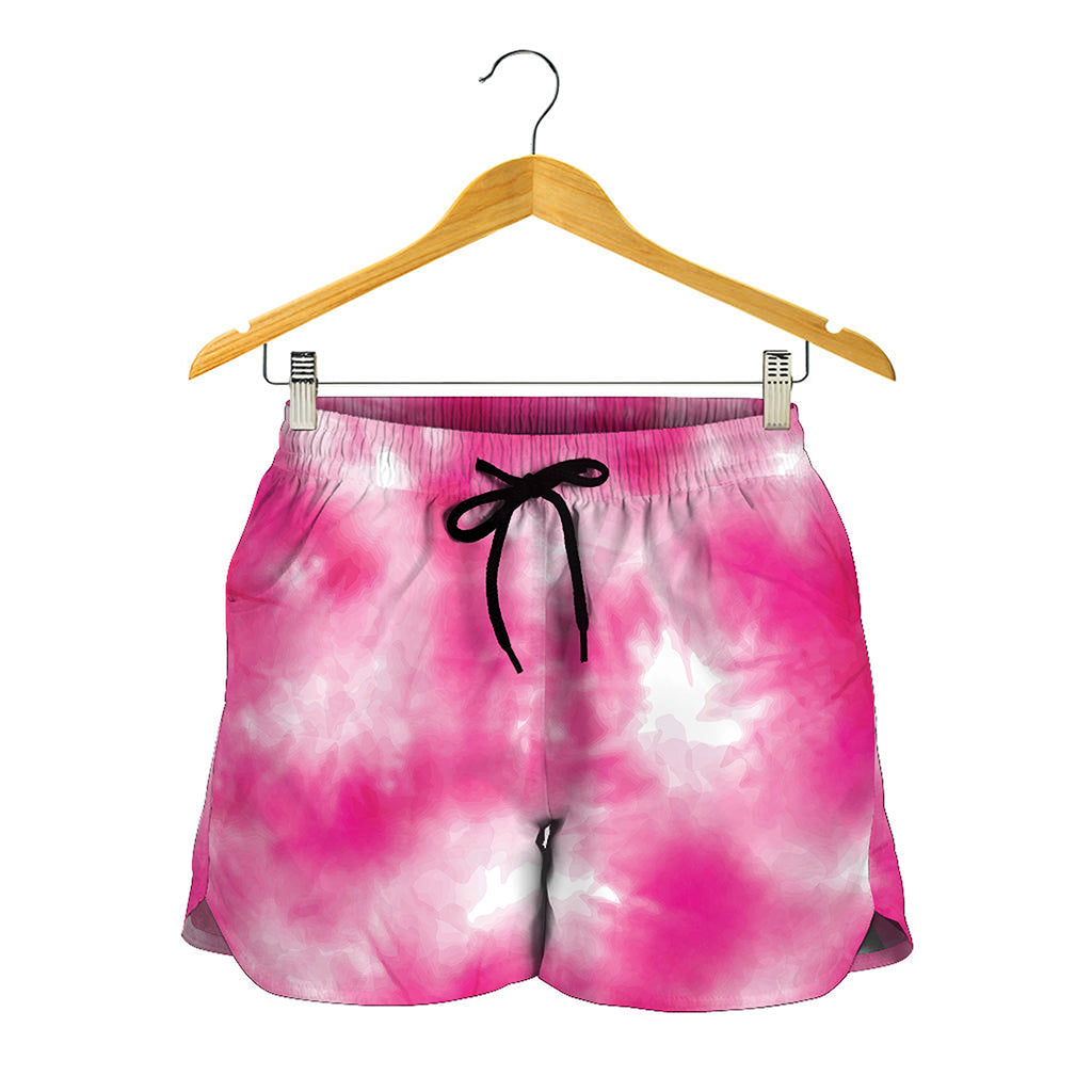 Pink Shibori Tie Dye Print Women's Shorts