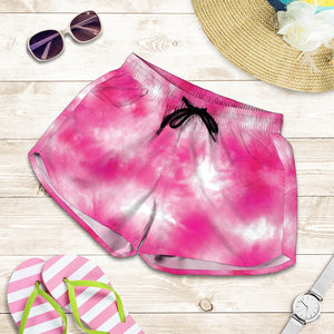 Pink Shibori Tie Dye Print Women's Shorts