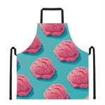 Pink Strawberry Ice Cream Print Apron