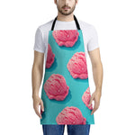 Pink Strawberry Ice Cream Print Apron