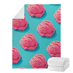 Pink Strawberry Ice Cream Print Blanket