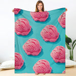 Pink Strawberry Ice Cream Print Blanket