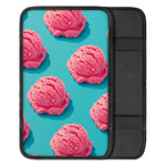 Pink Strawberry Ice Cream Print Car Center Console Cover