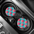 Pink Strawberry Ice Cream Print Car Coasters