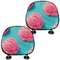 Pink Strawberry Ice Cream Print Car Headrest Covers