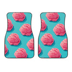 Pink Strawberry Ice Cream Print Front Car Floor Mats