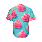 Pink Strawberry Ice Cream Print Men's Baseball Jersey