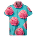 Pink Strawberry Ice Cream Print Men's Short Sleeve Shirt