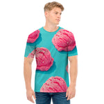 Pink Strawberry Ice Cream Print Men's T-Shirt