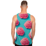 Pink Strawberry Ice Cream Print Men's Tank Top