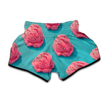 Pink Strawberry Ice Cream Print Muay Thai Boxing Shorts
