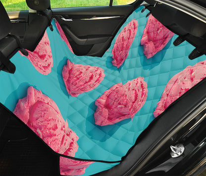 Pink Strawberry Ice Cream Print Pet Car Back Seat Cover