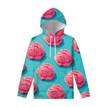 Pink Strawberry Ice Cream Print Pullover Hoodie