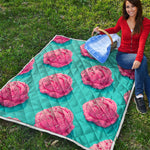 Pink Strawberry Ice Cream Print Quilt
