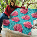 Pink Strawberry Ice Cream Print Quilt