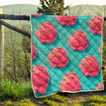 Pink Strawberry Ice Cream Print Quilt