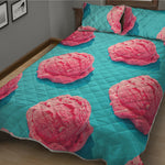 Pink Strawberry Ice Cream Print Quilt Bed Set