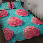 Pink Strawberry Ice Cream Print Quilt Bed Set