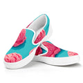 Pink Strawberry Ice Cream Print White Slip On Sneakers