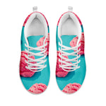 Pink Strawberry Ice Cream Print White Sneakers