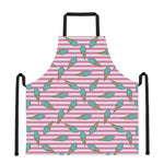 Pink Striped Ice Cream Pattern Print Apron