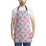 Pink Striped Ice Cream Pattern Print Apron