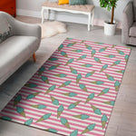 Pink Striped Ice Cream Pattern Print Area Rug