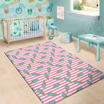 Pink Striped Ice Cream Pattern Print Area Rug