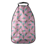Pink Striped Ice Cream Pattern Print Car Seat Organizers