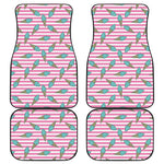 Pink Striped Ice Cream Pattern Print Front and Back Car Floor Mats