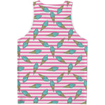 Pink Striped Ice Cream Pattern Print Men's Tank Top