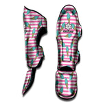 Pink Striped Ice Cream Pattern Print Muay Thai Shin Guard