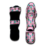 Pink Striped Ice Cream Pattern Print Muay Thai Shin Guard