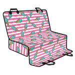 Pink Striped Ice Cream Pattern Print Pet Car Back Seat Cover