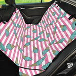 Pink Striped Ice Cream Pattern Print Pet Car Back Seat Cover