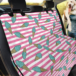 Pink Striped Ice Cream Pattern Print Pet Car Back Seat Cover