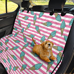 Pink Striped Ice Cream Pattern Print Pet Car Back Seat Cover