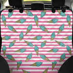 Pink Striped Ice Cream Pattern Print Pet Car Back Seat Cover