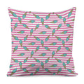 Pink Striped Ice Cream Pattern Print Pillow Cover