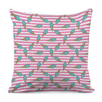 Pink Striped Ice Cream Pattern Print Pillow Cover
