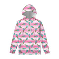 Pink Striped Ice Cream Pattern Print Pullover Hoodie