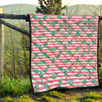 Pink Striped Ice Cream Pattern Print Quilt