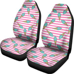Pink Striped Ice Cream Pattern Print Universal Fit Car Seat Covers