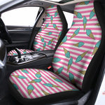 Pink Striped Ice Cream Pattern Print Universal Fit Car Seat Covers