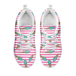 Pink Striped Ice Cream Pattern Print White Sneakers