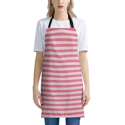 Pink Striped Pattern Print Apron